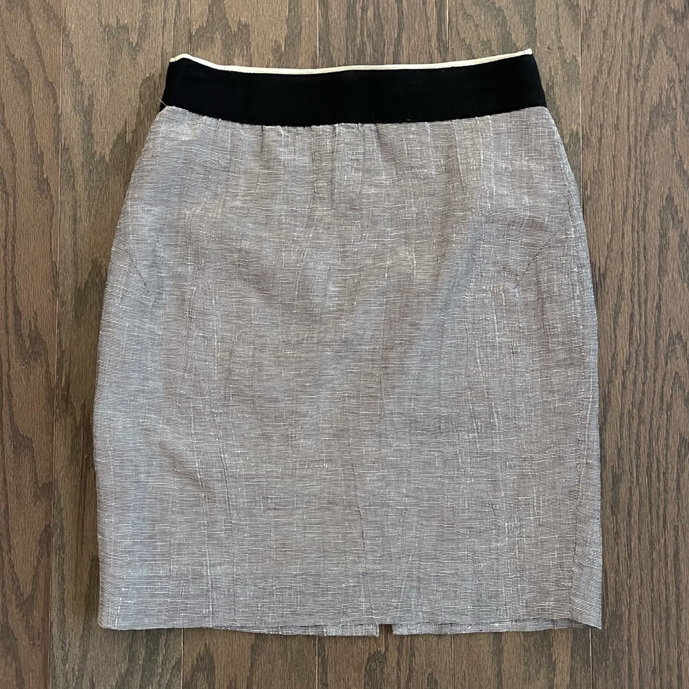 J. Crew Linen Ripple Stripe Pencil Skirt